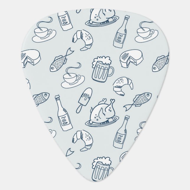 Food Pattern Guitar Pick (Front)