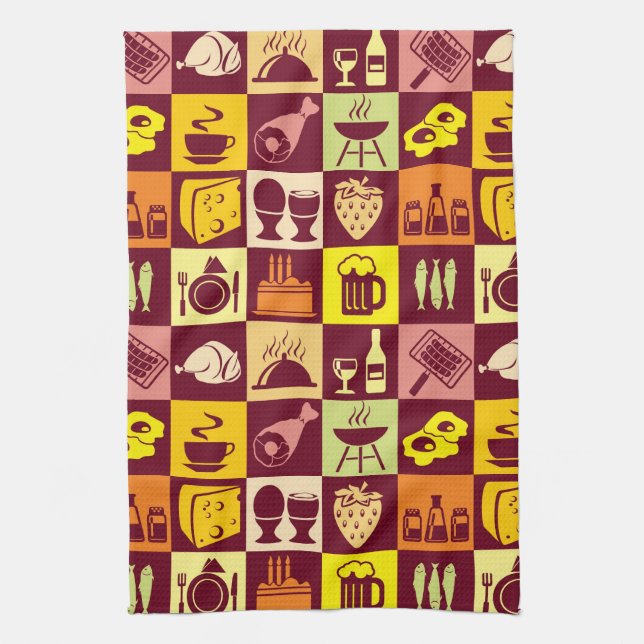 Food Pattern Kitchen Towel (Vertical)