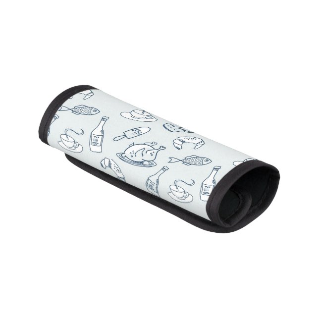 Food Pattern Luggage Handle Wrap (Angled)