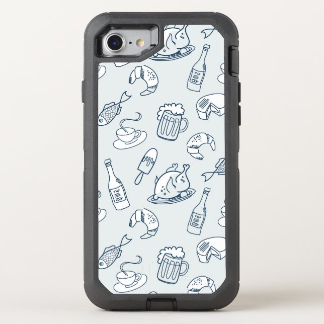 Food Pattern Otterbox iPhone Case (Back)