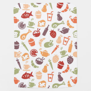 Food Pattern Receiving Blanket