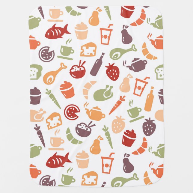 Food Pattern Receiving Blanket (Front)
