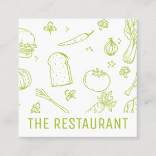 Food Pattern   Restaurant Owner   Chef Square Business Card