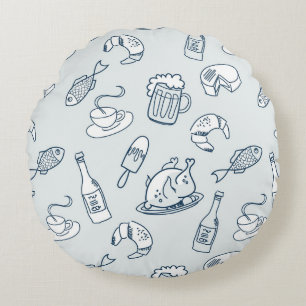 Food Pattern Round Pillow