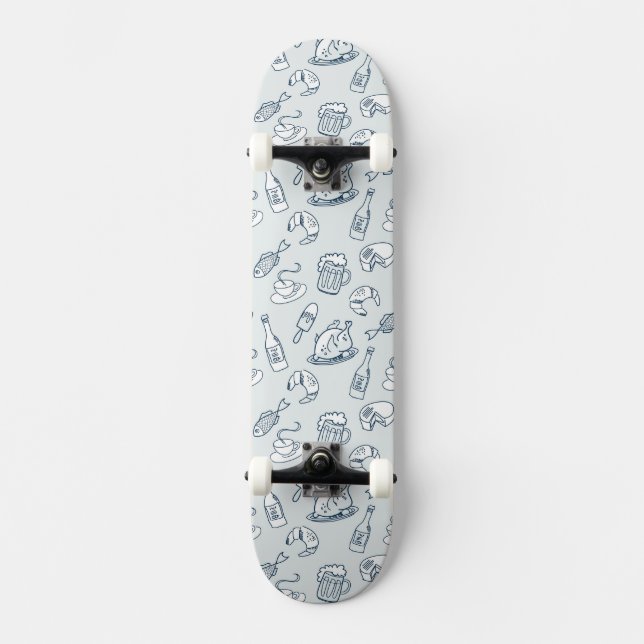 Food Pattern Skateboard Deck (Front)