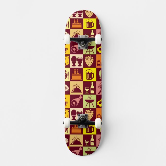 Food Pattern Skateboard Deck (Front)