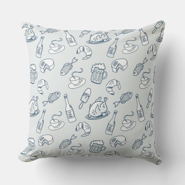 Food Pattern Throw Pillow (Front)