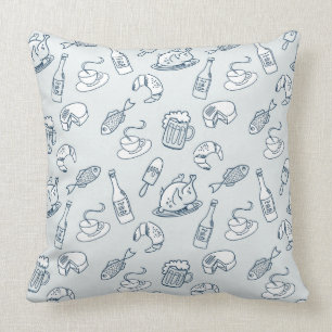 Food Pattern Throw Pillow