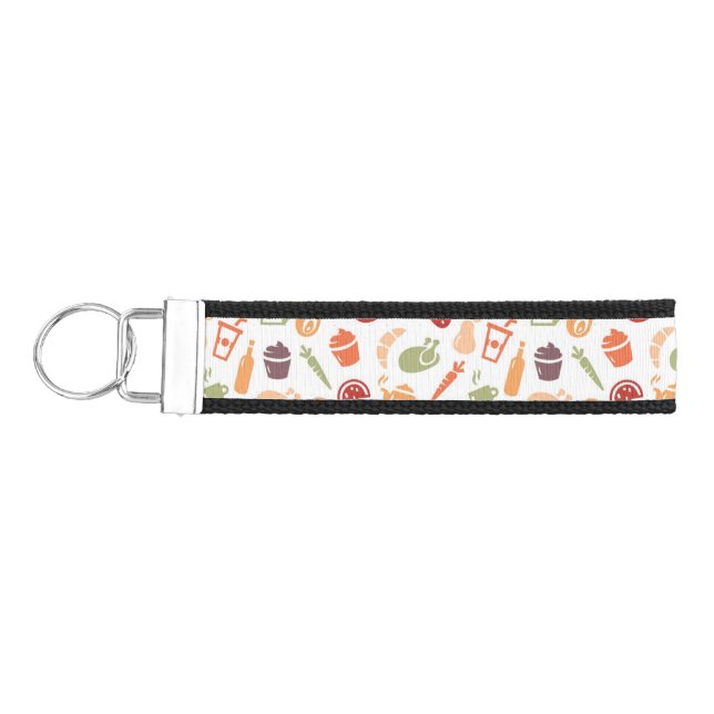 Food Pattern Wrist Keychain (Keys on Left)
