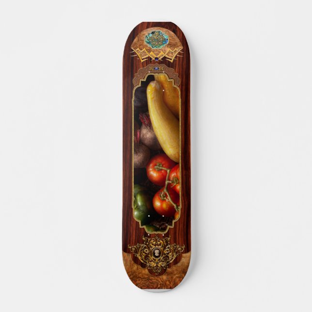Food - Peppers, Tomatoes, Squash and Turnips Skateboard (Front)