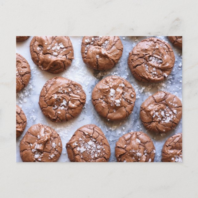 Food Photography Brownie Sea Salt Cookies Postcard (Front)