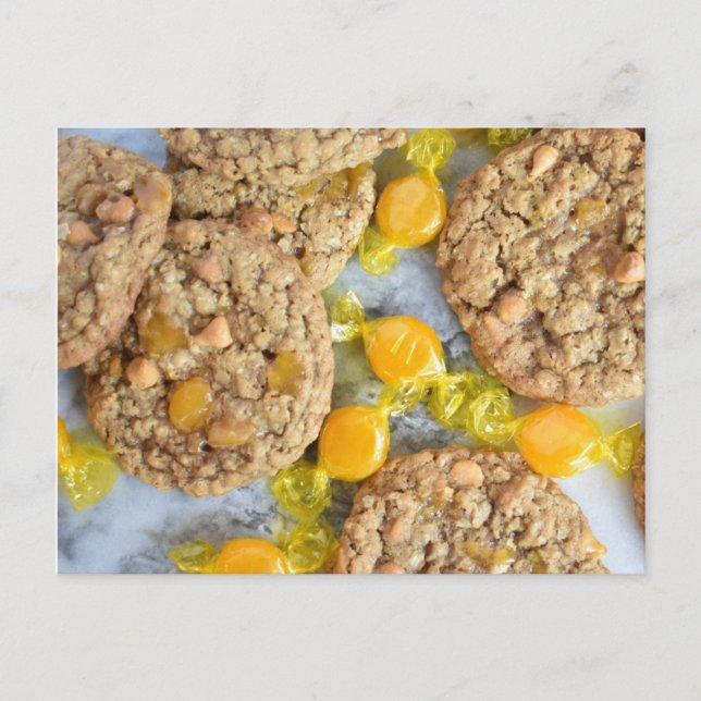 Food Photography Butterscotch Oatmeal Cookies Postcard (Front)
