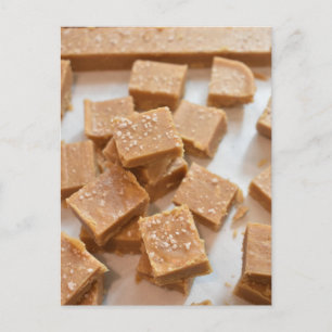 Food Photography Caramel Sea Salt Fudge Postcard