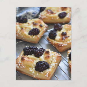 Food Photography Cream Cheese Blackberry Danish Postcard
