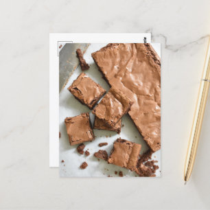 Food Photography Dark Chocolate Brownies Baking Postcard