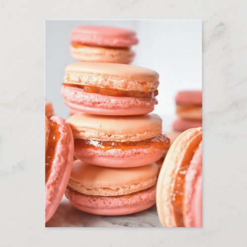 Food Photography French Pastry Peach Macarons Postcard