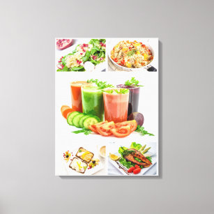 Food photography fresh healthy living meals canvas print