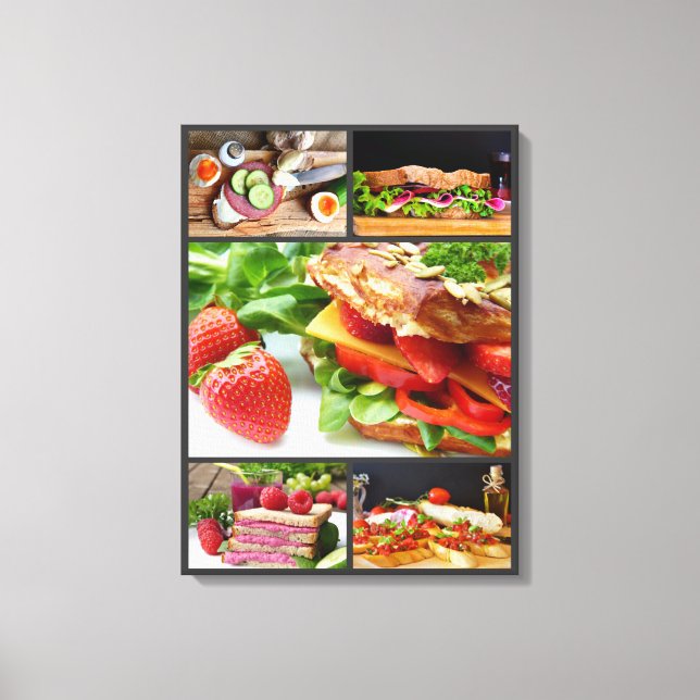 Food photography healthy sandwich fresh collage canvas print (Front)