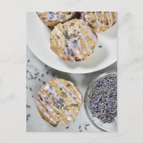 Food Photography Lavender Blueberry Scones Tea Postcard