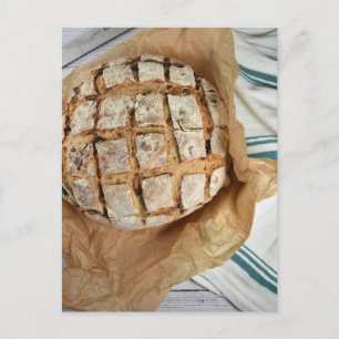 Food Photography Loaf of Fresh Baked Bread Postcard
