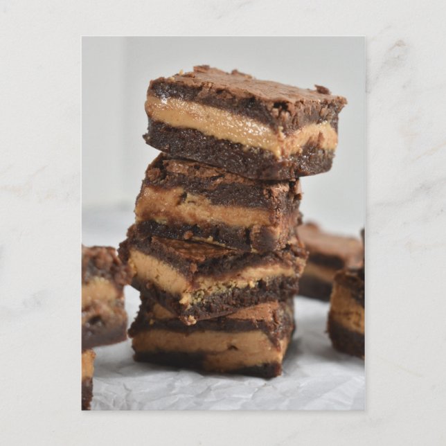 Food Photography Peanut Butter Chocolate Brownie Postcard (Front)