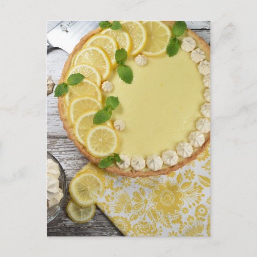 Food Photography Tarte au Citron Lemon Tart Pastry Postcard