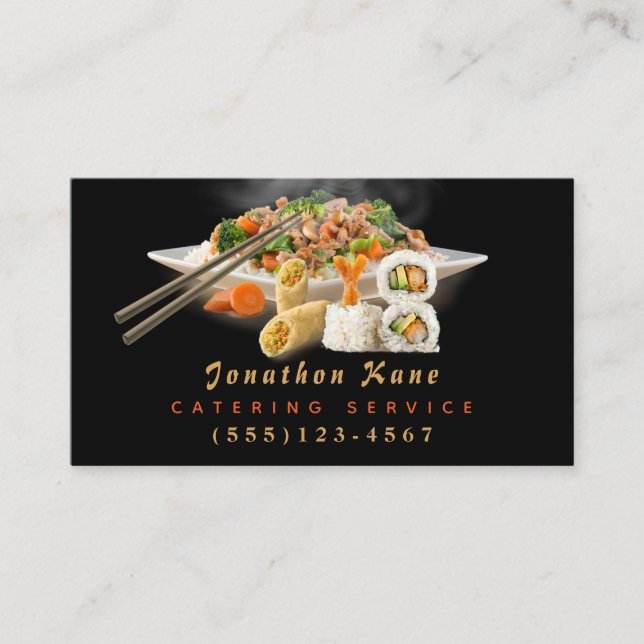 Food Plate Design Catering Chef Service Business Card (Front)
