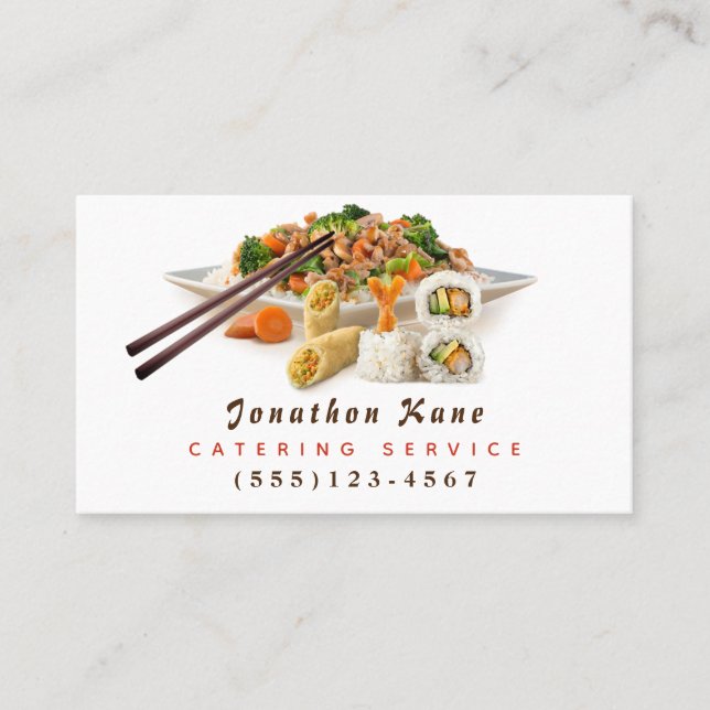 Food Plate Design Catering Chef Service Business Card (Front)