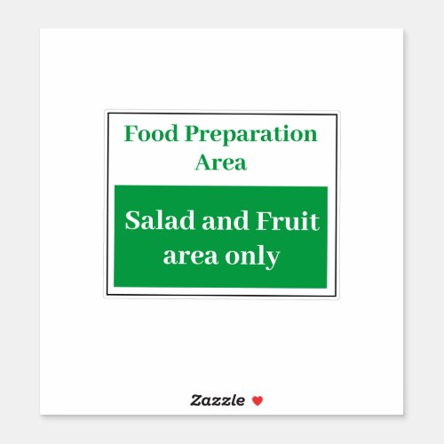 Food Prep Salad and Fruit Sticker