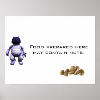 Food prepared here may contain nuts. poster