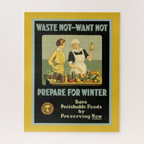 Food Preserving Vintage Picture Poster Jigsaw Puzzle