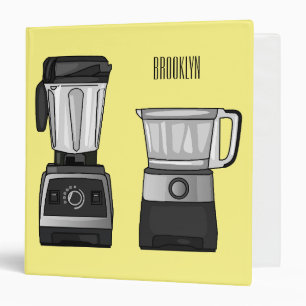 Food processor & blender cartoon illustration  3 ring binder
