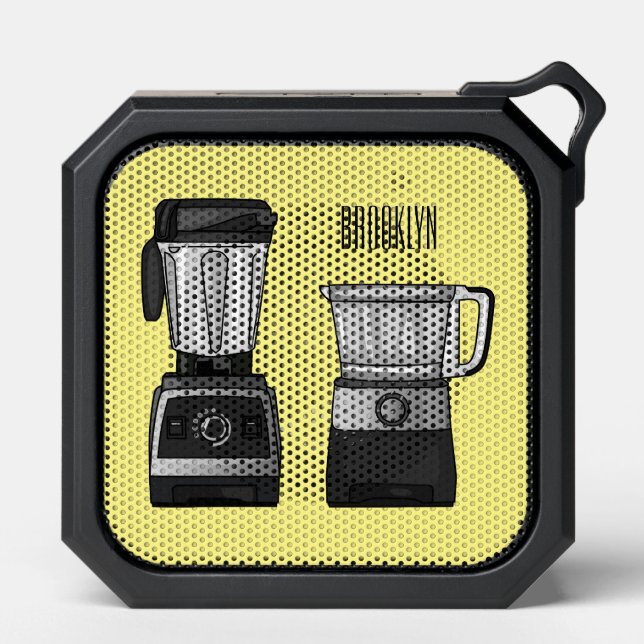 Food processor & blender cartoon illustration  bluetooth speaker (Front)