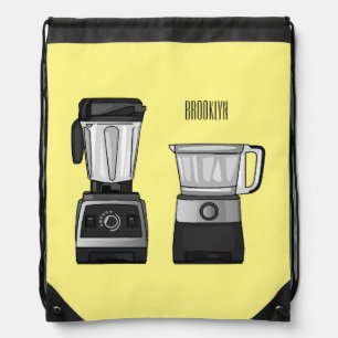 Food processor & blender cartoon illustration  drawstring bag