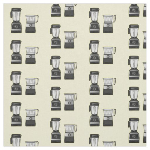 Food processor & blender cartoon illustration fabric