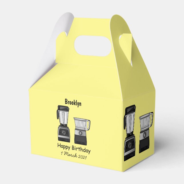 Food processor & blender cartoon illustration favor boxes (Front Side)