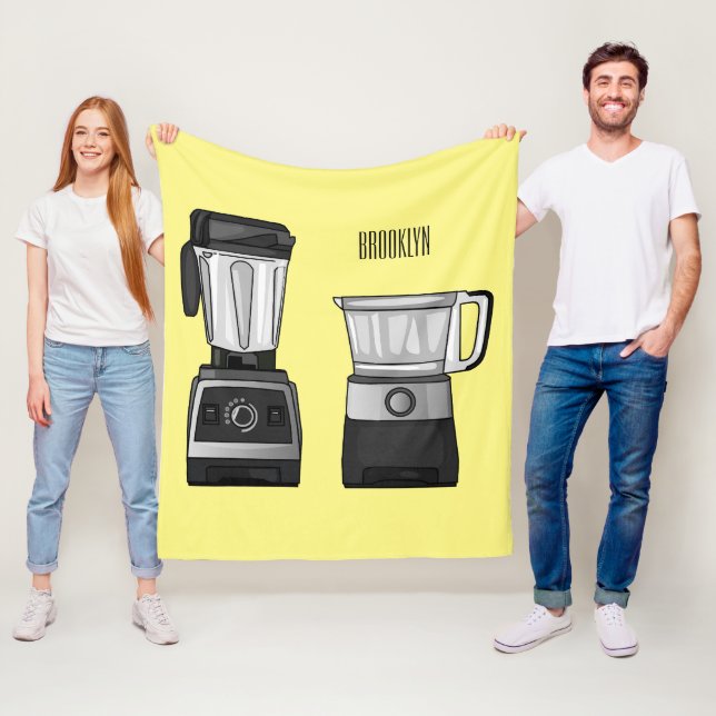 Food processor & blender cartoon illustration  fleece blanket (In Situ)
