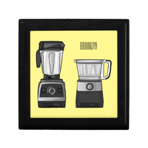 Food processor & blender cartoon illustration gift box