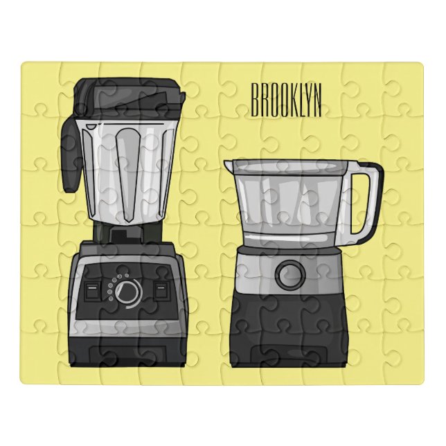 Food processor & blender cartoon illustration  jigsaw puzzle (Puzzle Horizontal)