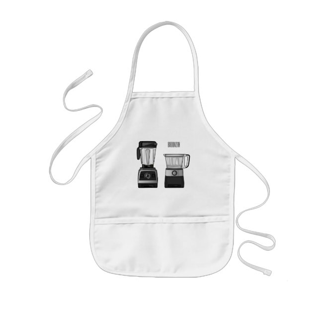 Food processor & blender cartoon illustration  kids' apron (Front)