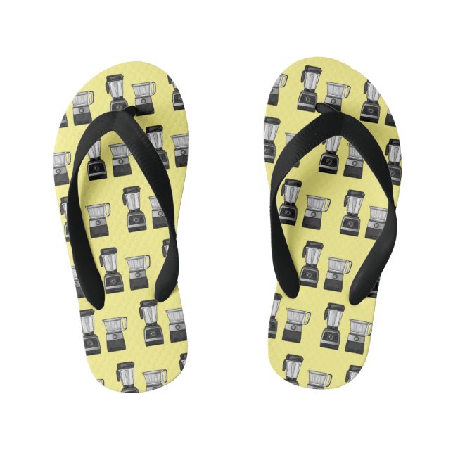 Food processor & blender cartoon illustration  kid's flip flops (Footbed)