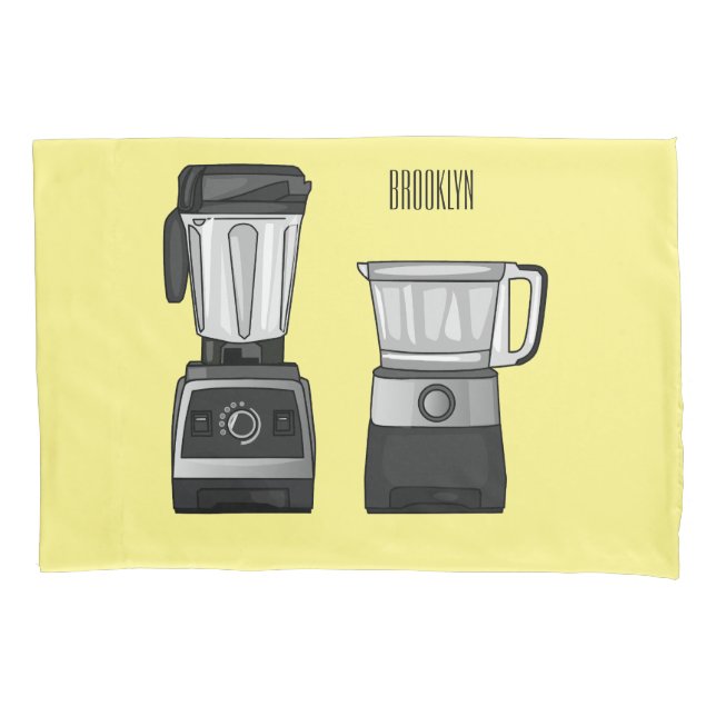 Food processor & blender cartoon illustration  pillow case (Front)