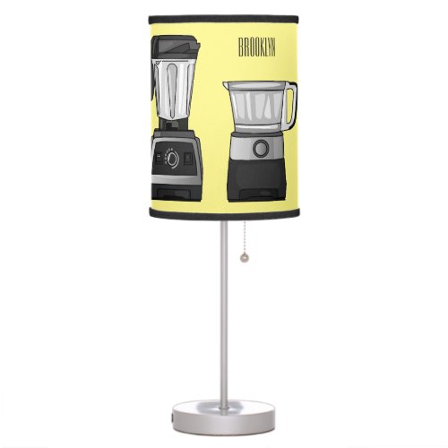 Food processor  blender cartoon illustration  table lamp