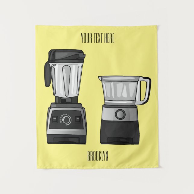 Food processor & blender cartoon illustration  tapestry (Front)