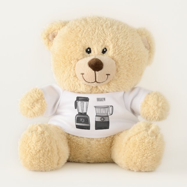 Food processor & blender cartoon illustration  teddy bear (Front)