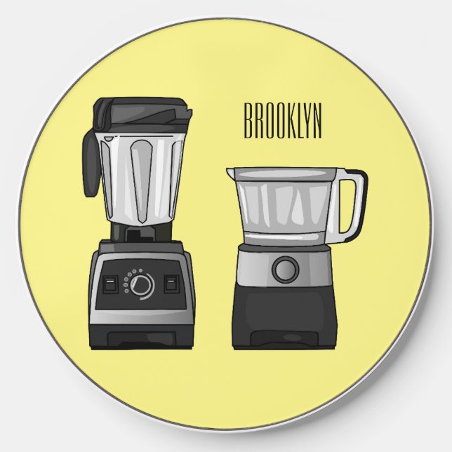Food processor & blender cartoon illustration  wireless charger  (Front)