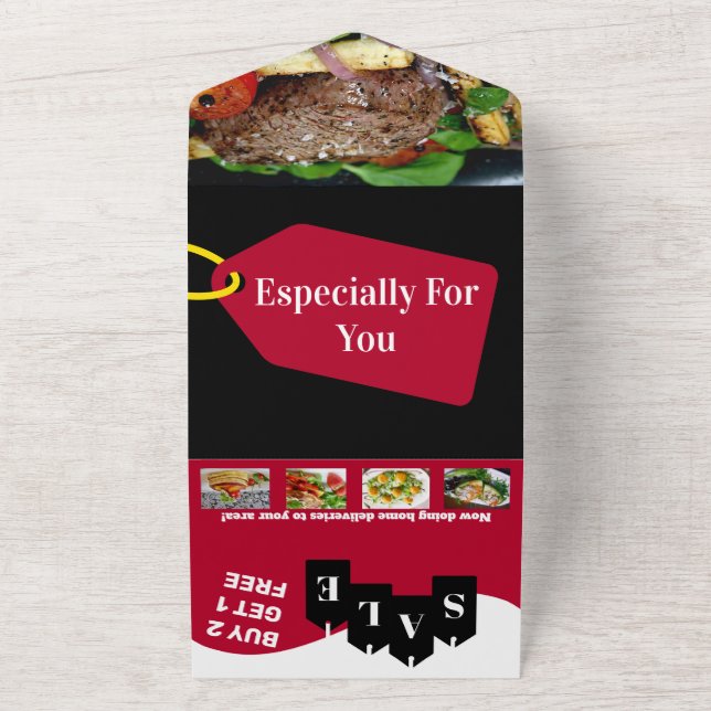 Food promotional marketing idea DIY photo logo  All In One Invitation (Outside)