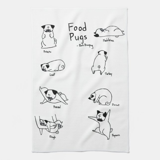 Food Pugs Kitchen Towel (Vertical)