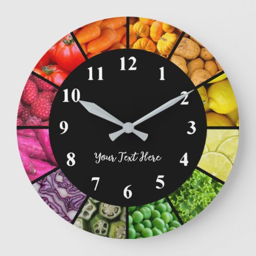 Food Rainbow Clock _ Colorful Fruit and Vegetables