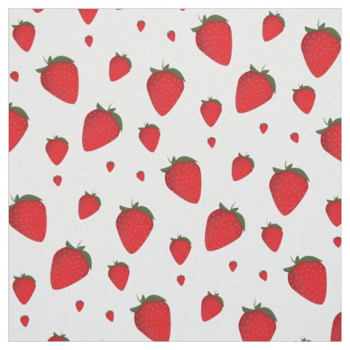 Food Red White Strawberry Fruit Pattern Fabric